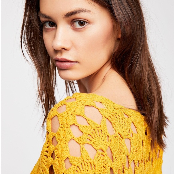 Free People Little Fan Crochet Tunic Sweater - Picture 2 of 14